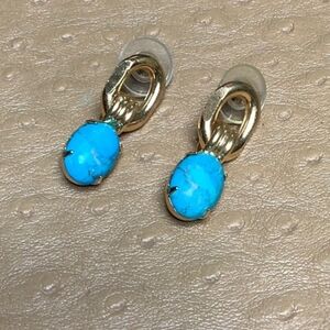 😍 14kt Yellow Gold Plated and Turquoise Earrings😍 NWOT